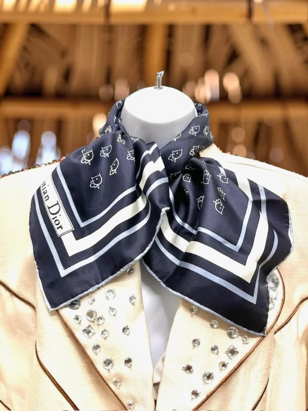 Christian Dior silk Satin  Scarf 26